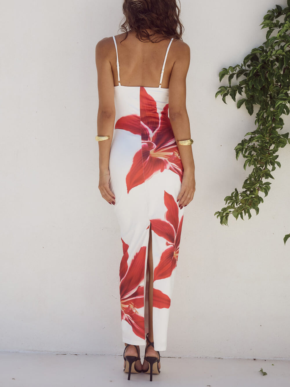 Abstraktes unvergessliches Maxikleid mit Blumenmuster