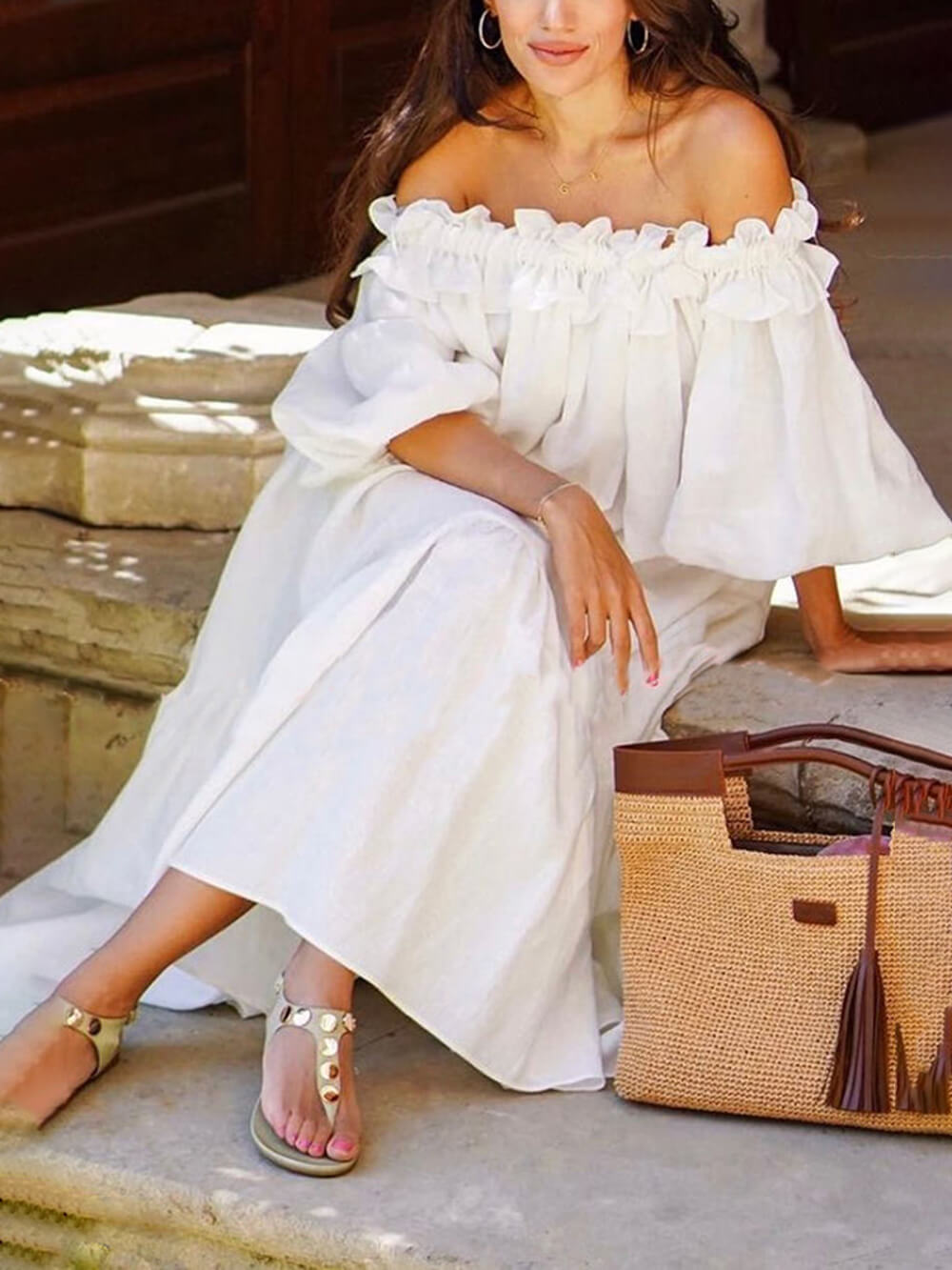 Giselle – Schickes schulterfreies Midikleid