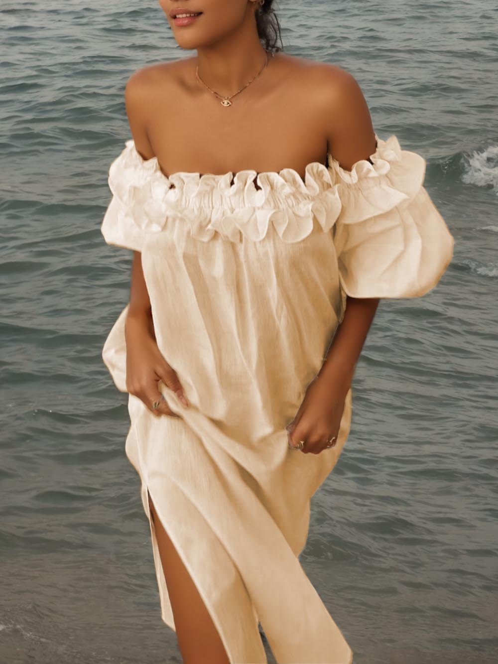 Giselle – Schickes schulterfreies Midikleid