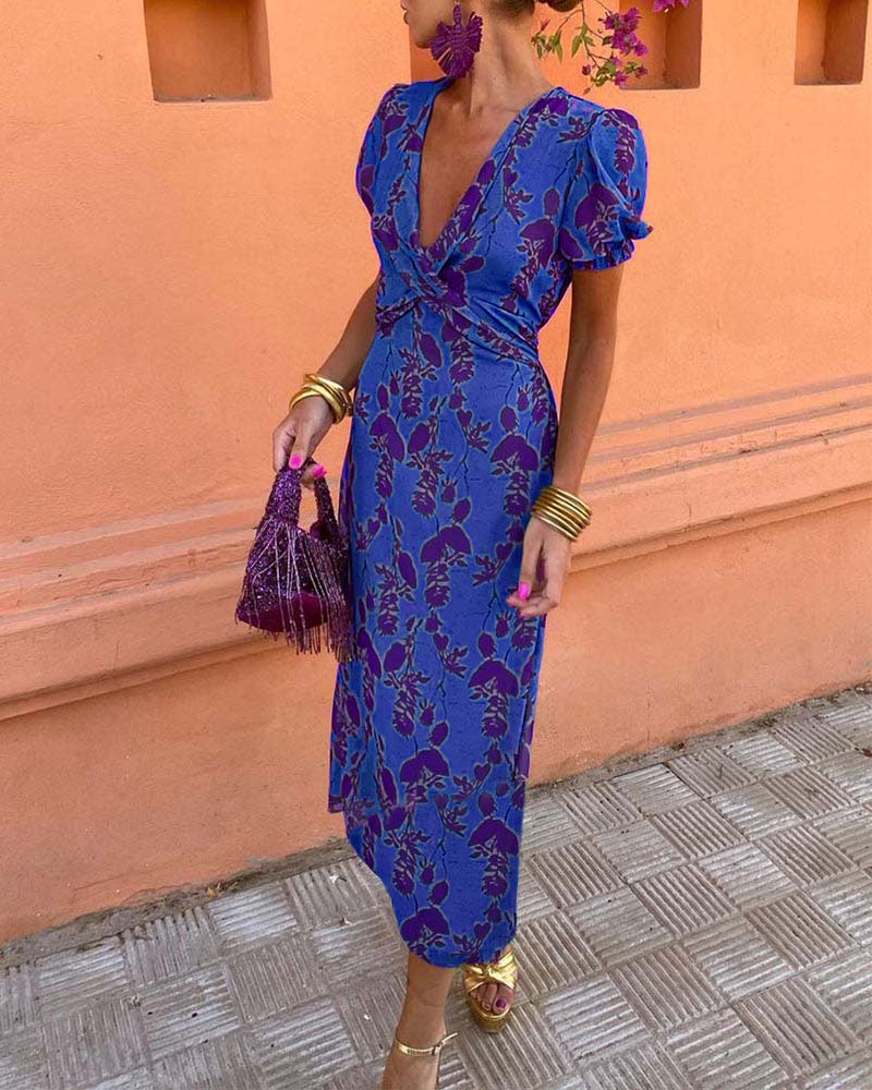 Angelina Atemberaubendes Midi Dress V-Neck