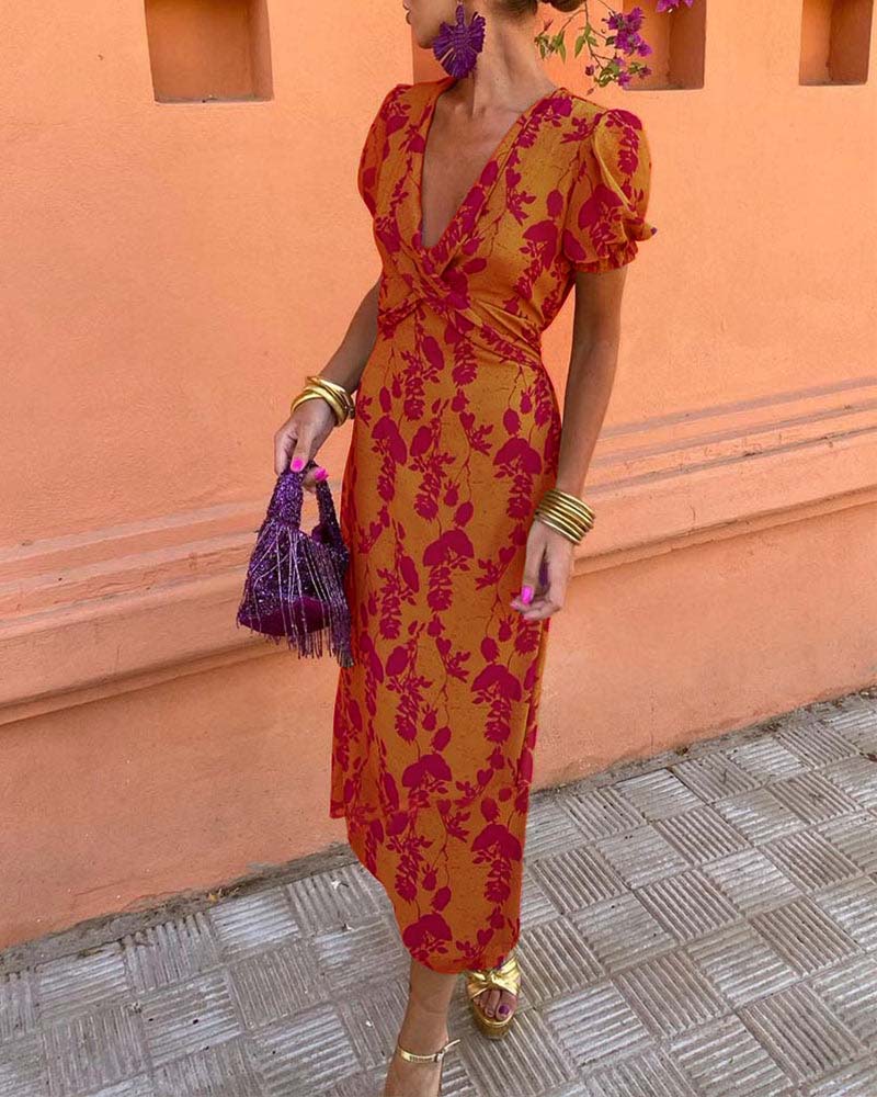 Sonya | Atemberaubendes Midikleid mit V-Ausschnitt