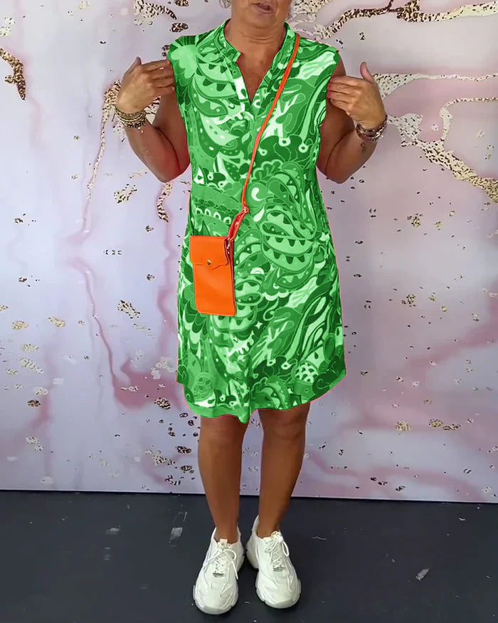 Ella | Ärmelloses V-Ausschnitt Kleid