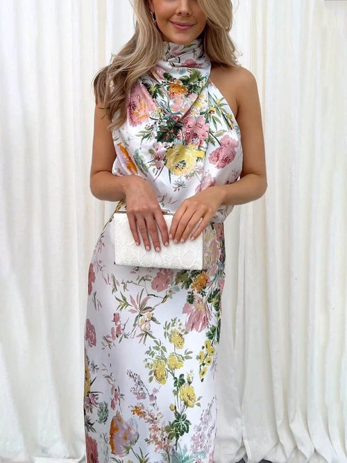 Floral Halter Maxi Dress