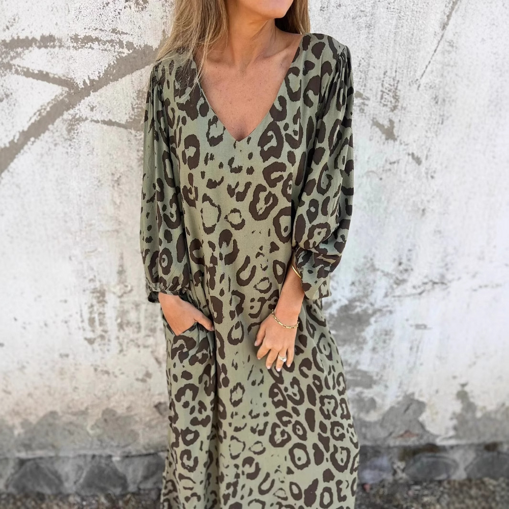 Denise | Kleid mit Leopardenmuster