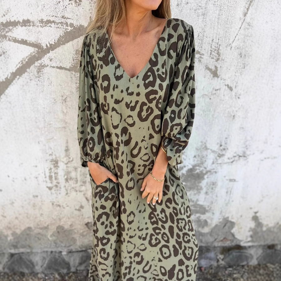 Denise Leopard Print Dress