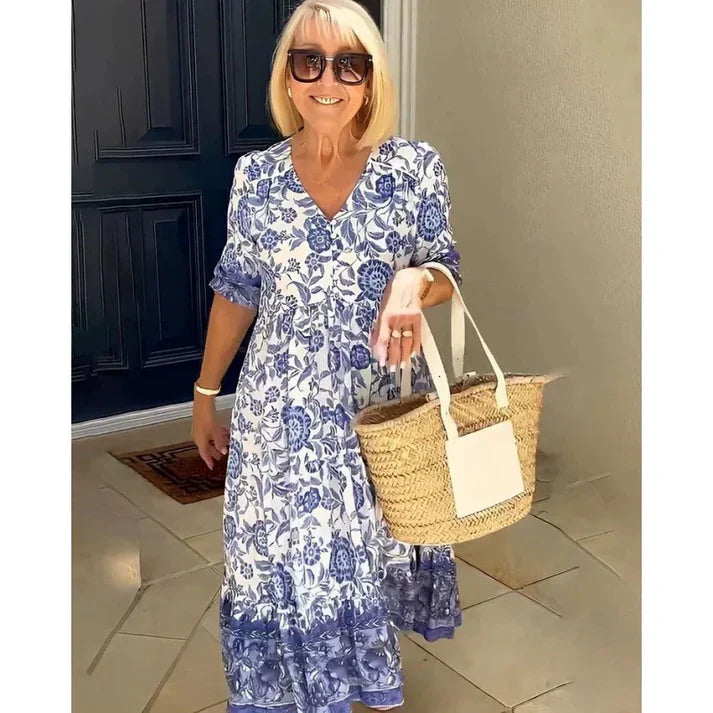 Isla - Boho V-Ausschnitt Kleid