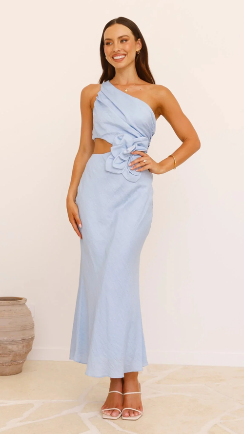 Figurbetontes One-Shoulder-Maxikleid