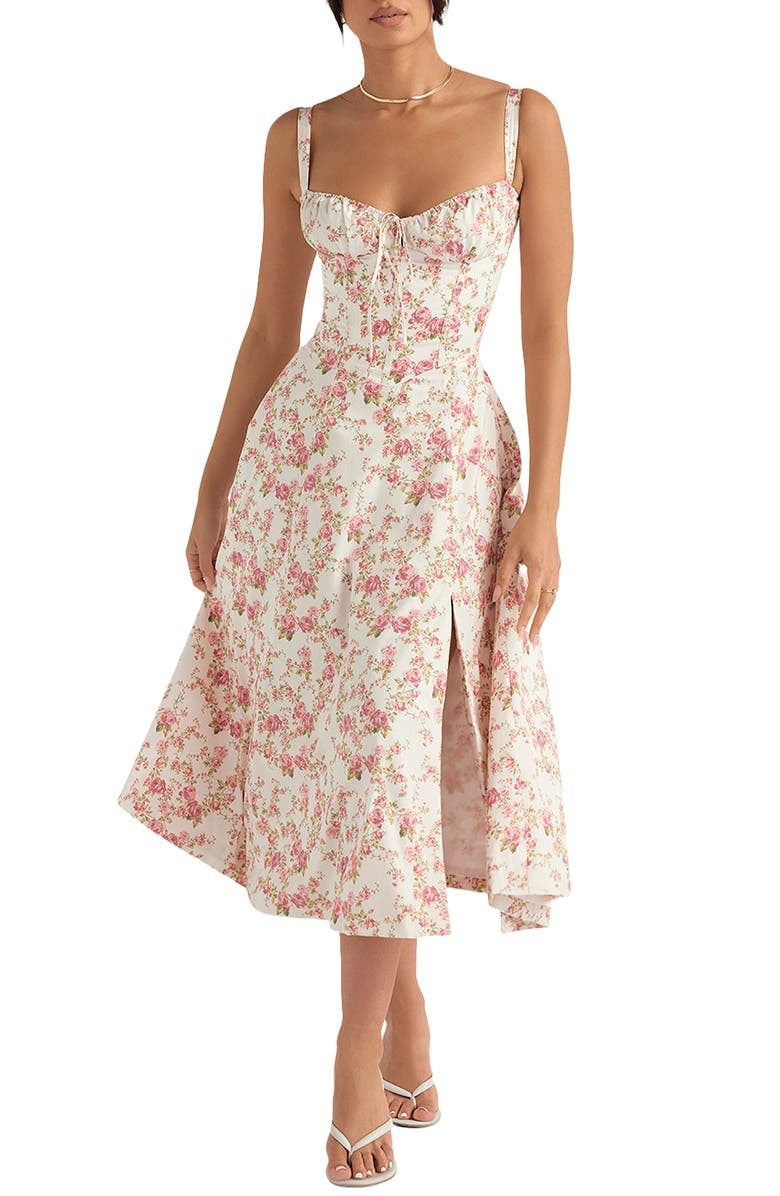 Martha – feminines Bustierkleid mit Blumendekor