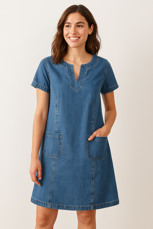 Sofia weiches Denim-Kleid
