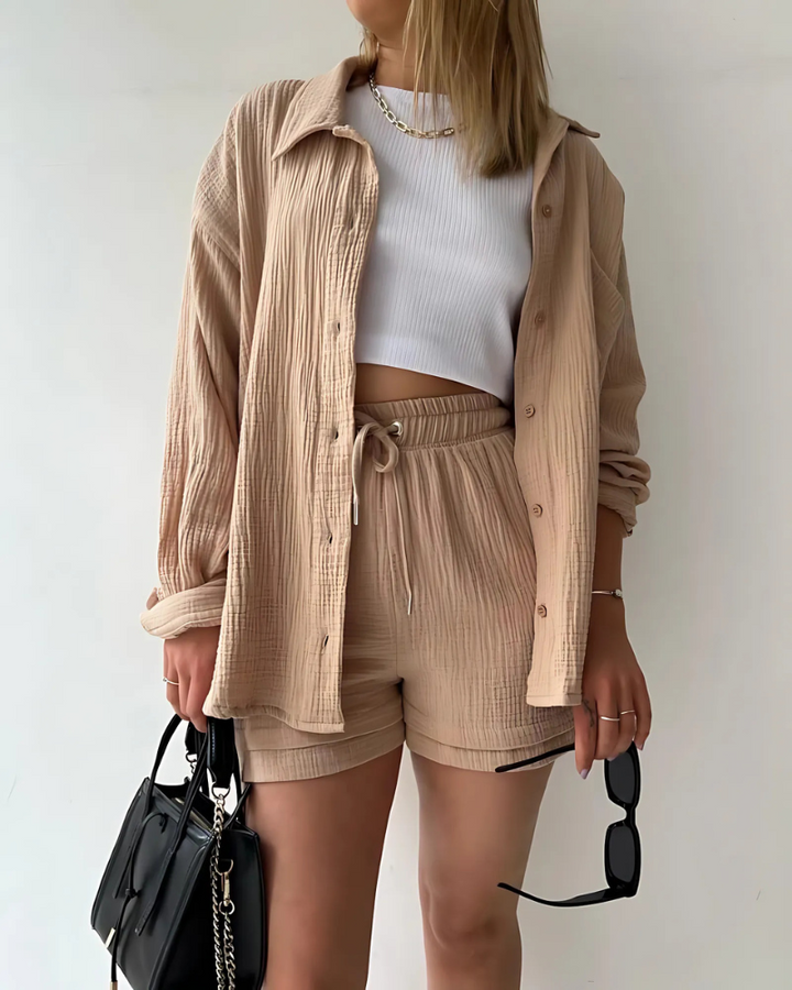 Elowen™ | Strukturierter Button Co-Ord Set