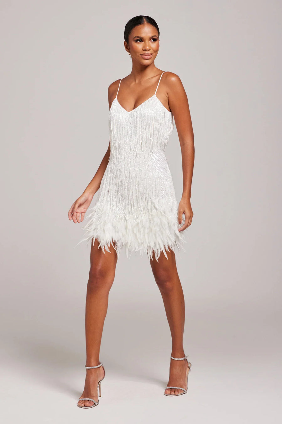 Sorvaya Stretch Polyester Feather Dress