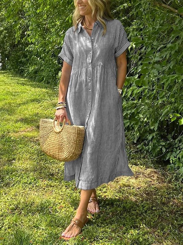 Amirah™ | Elegant Stripe Dress