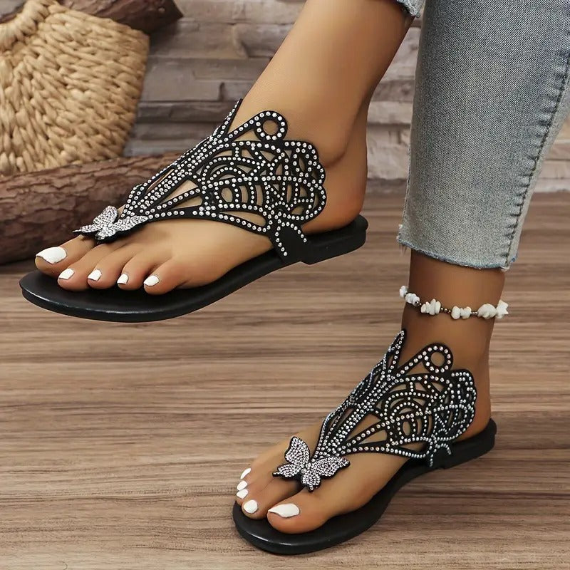 Ellie Faux Leather Cushioned Comfort Slide Sandals