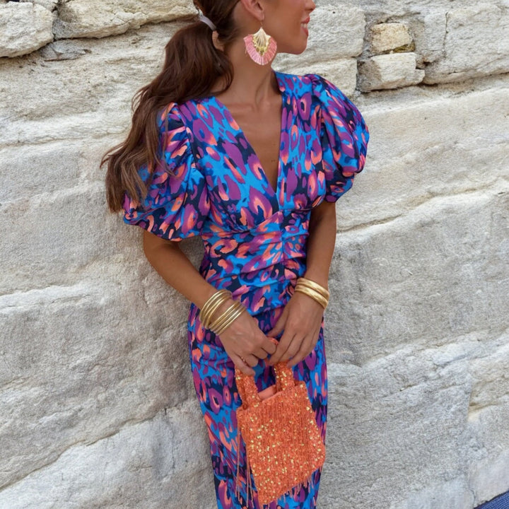 Carole | Lebhaftes Fiesta-Kleid mit spektakulären Details