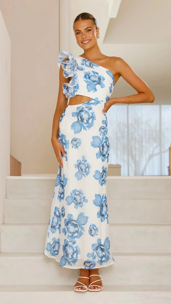 Rosa trägerloses Kleid mit Rüschen