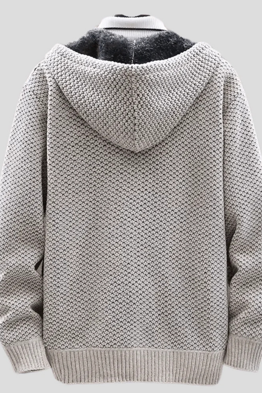 Henry Knit Zip Hoodie Light Gray