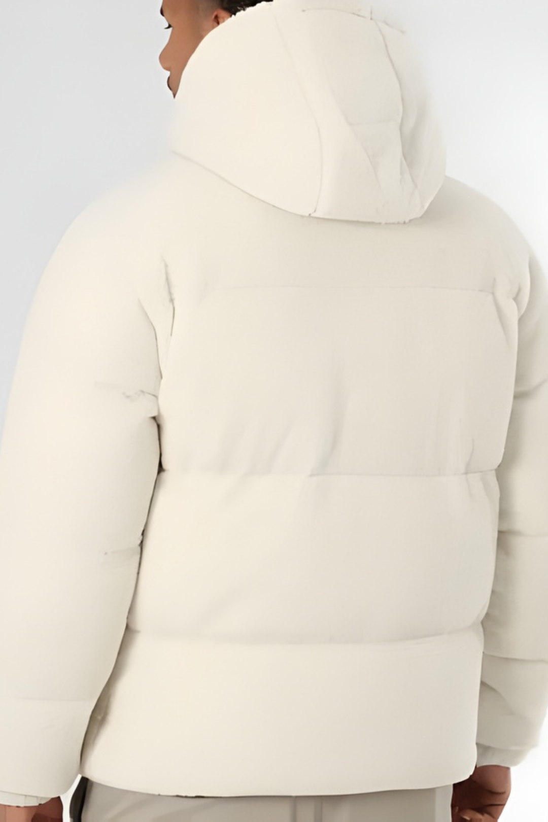 Kareem | Doudoune Sherpa Kapuzenjacke Beige Clair