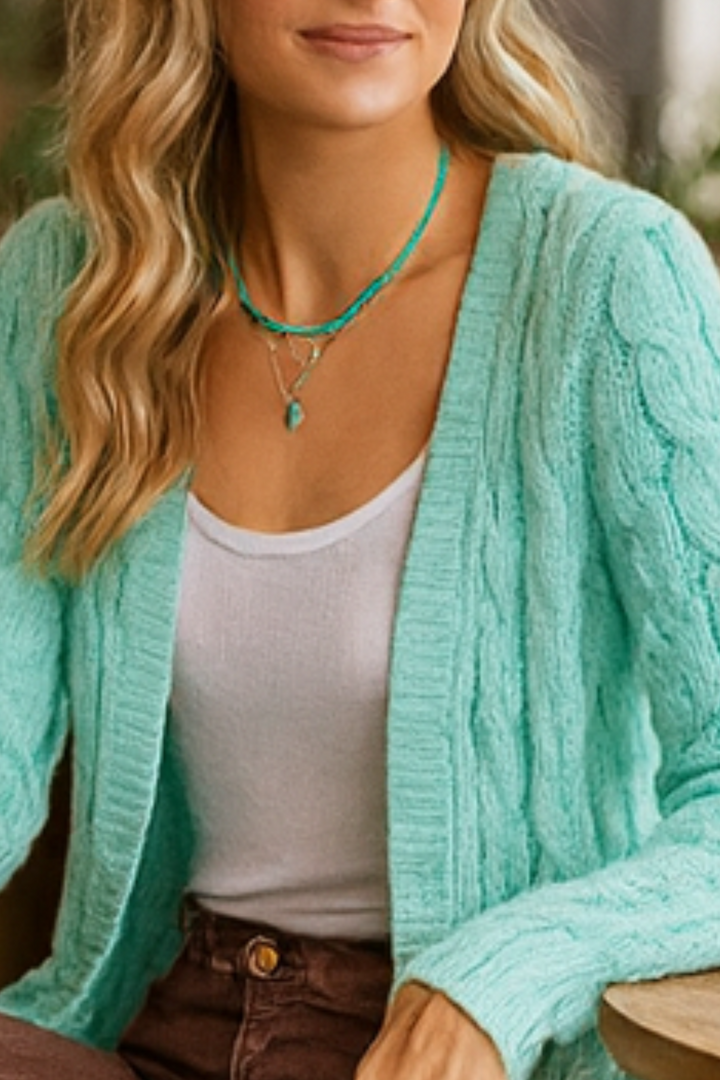 Darienne Komfortabler Cardigan - Minze