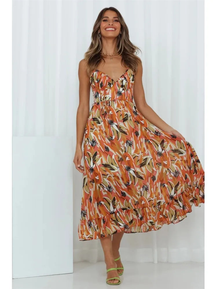 Sophia | Farbenfrohes Midikleid