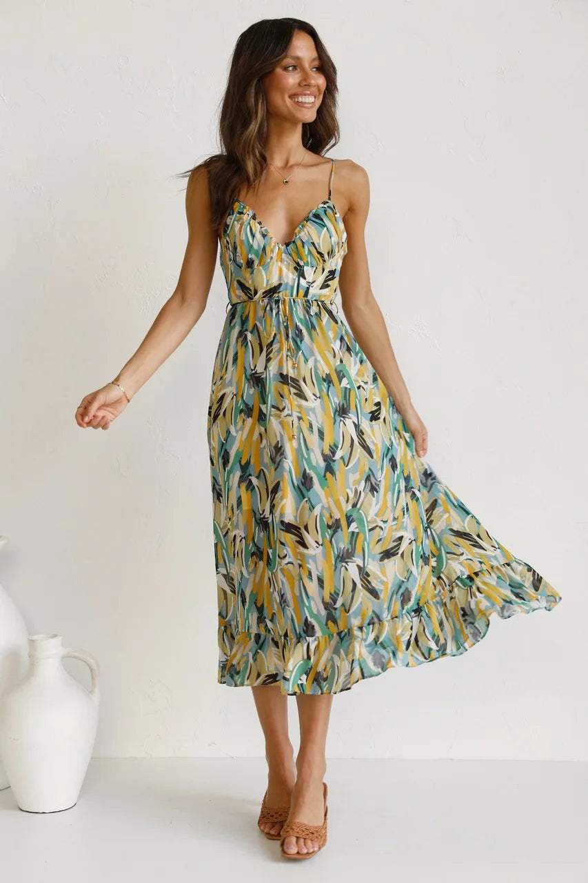 Sophia | Farbenfrohes Midikleid