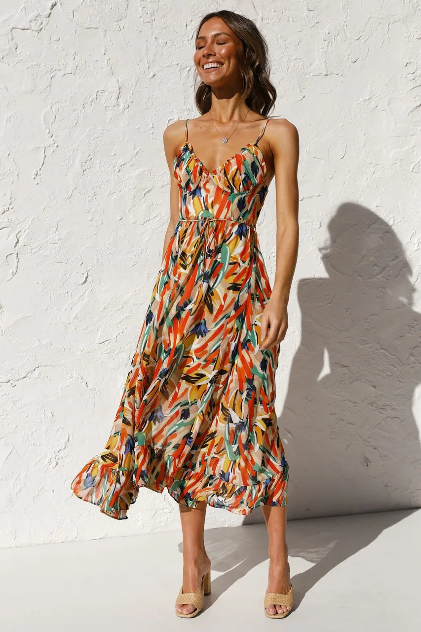 Sophia | Farbenfrohes Midikleid