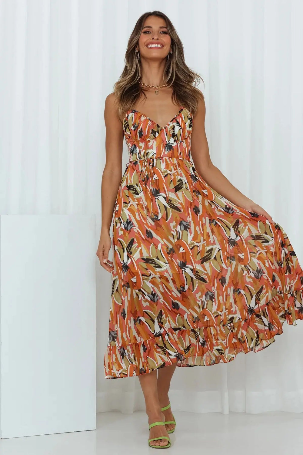 Sophia | Farbenfrohes Midikleid