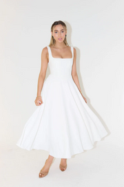Whitney Midi-Kleid mit quadratischem Ausschnitt