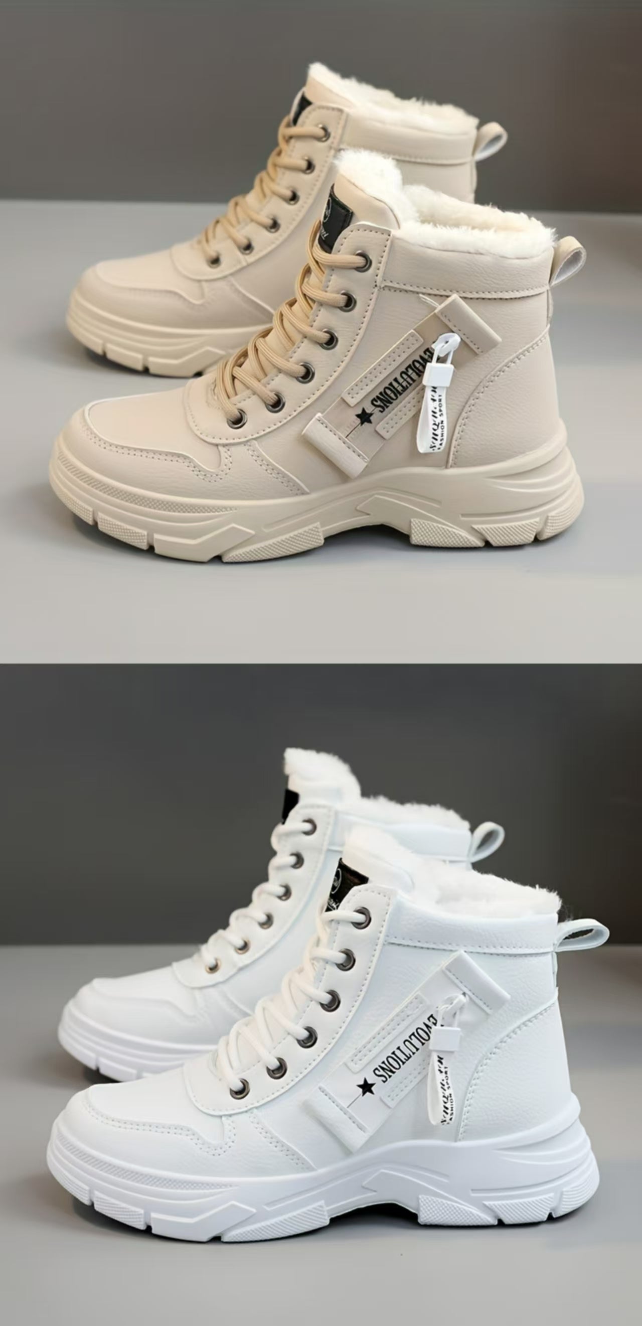 Coline | Gefütterte Plateausohle Schneestiefel