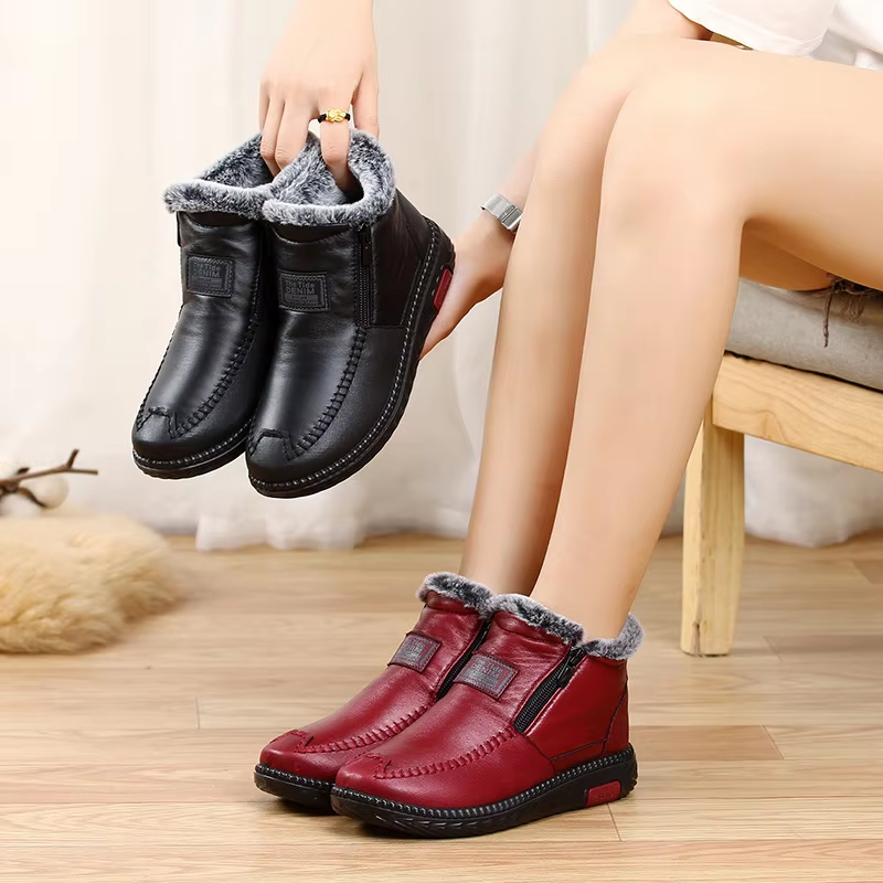 Rustan | Wasserdicht Rutschfest Baumwoll-Leder Stiefelette