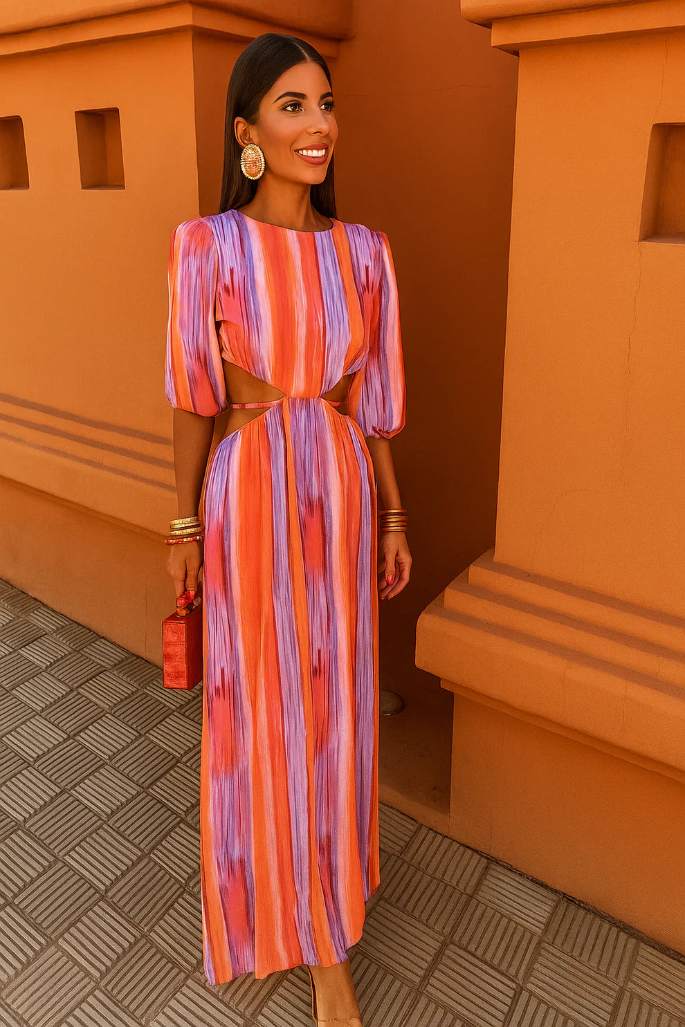 Marlis | Midi-Kleid mit Cut-Outs