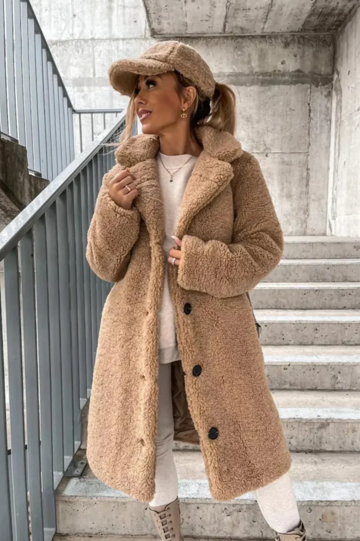 Jess Teddy Mantel - Khaki