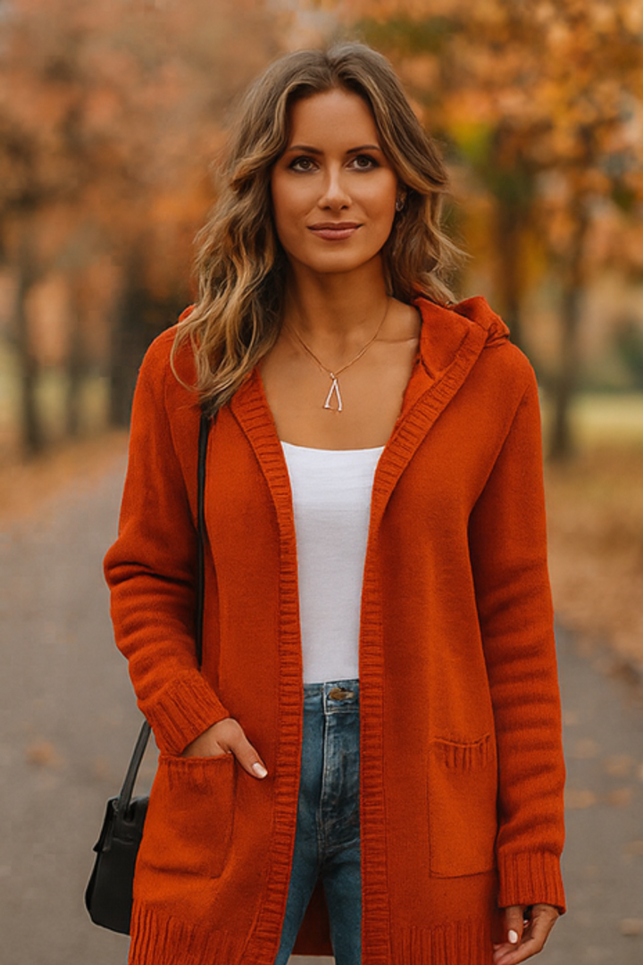 Darienne Komfortabler Cardigan - Orange