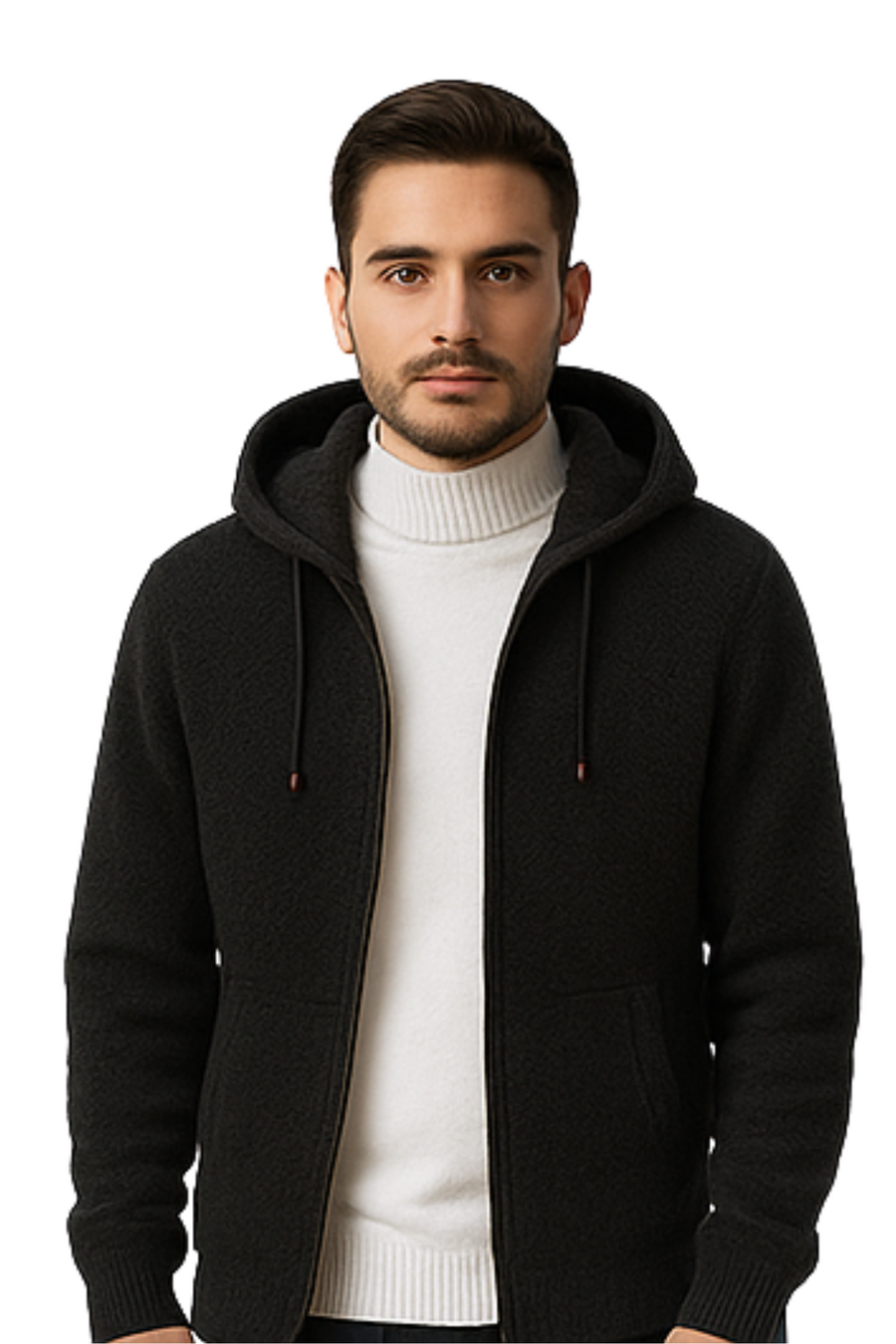 Henry Knit Zip Hoodie Dark Gray