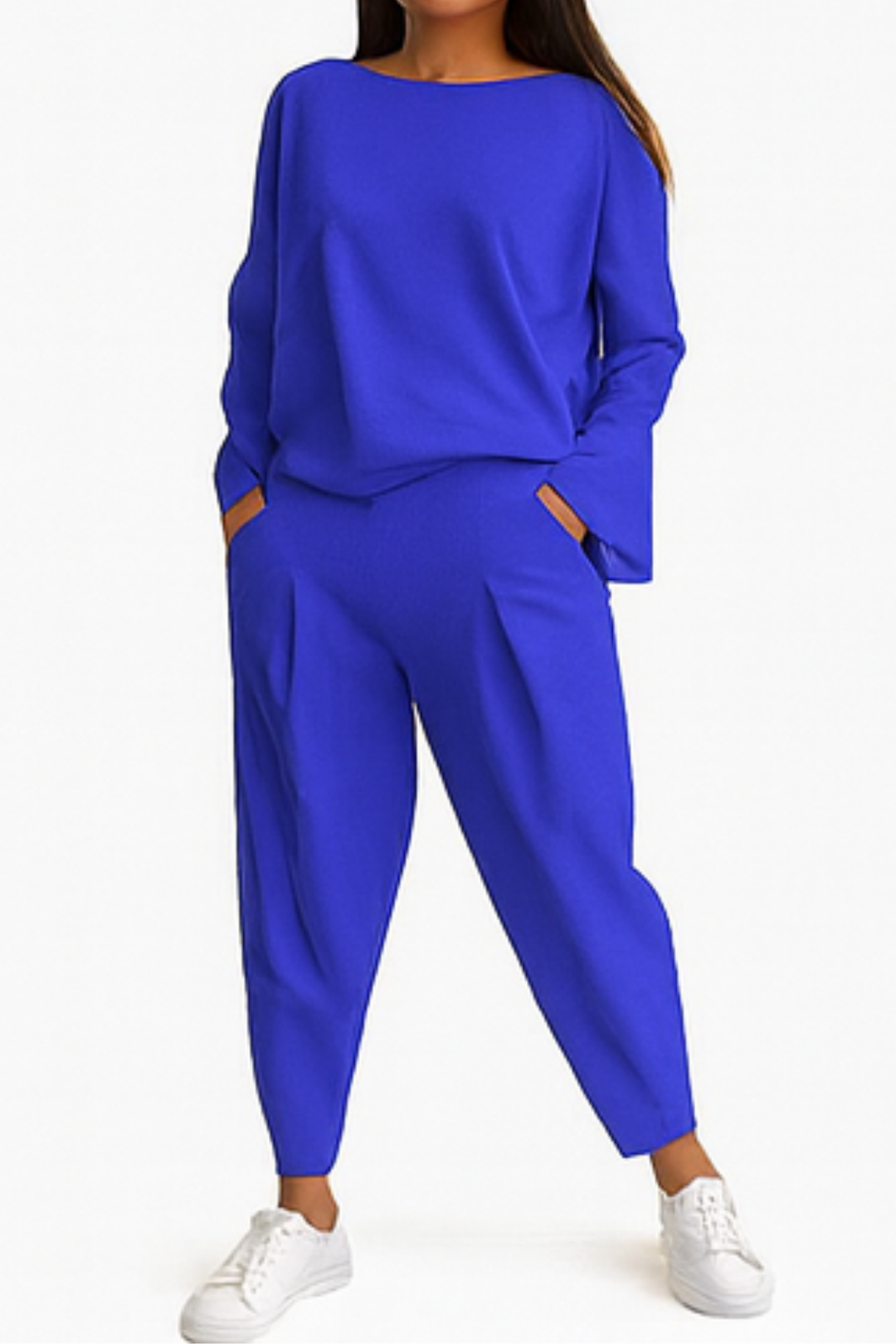 Alie Zweiteiler mit Rundhals & Langarm - Blau