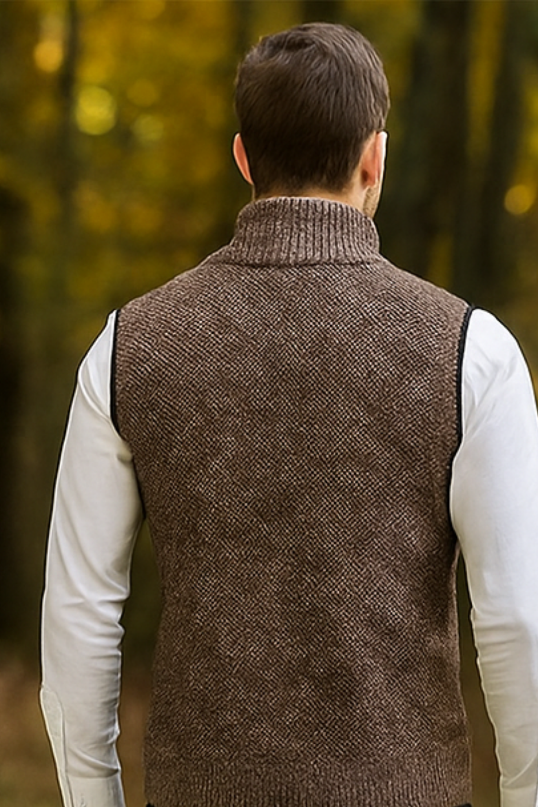 Gerald Strickweste mit Reißverschluss - Braun