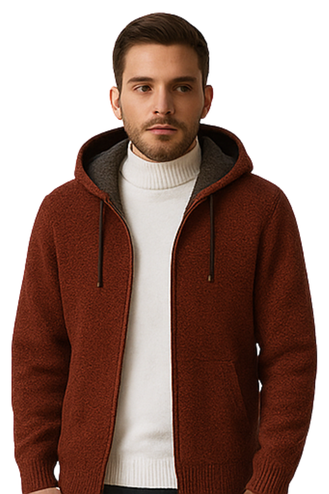 Henry Strick-Hoodie - Braun