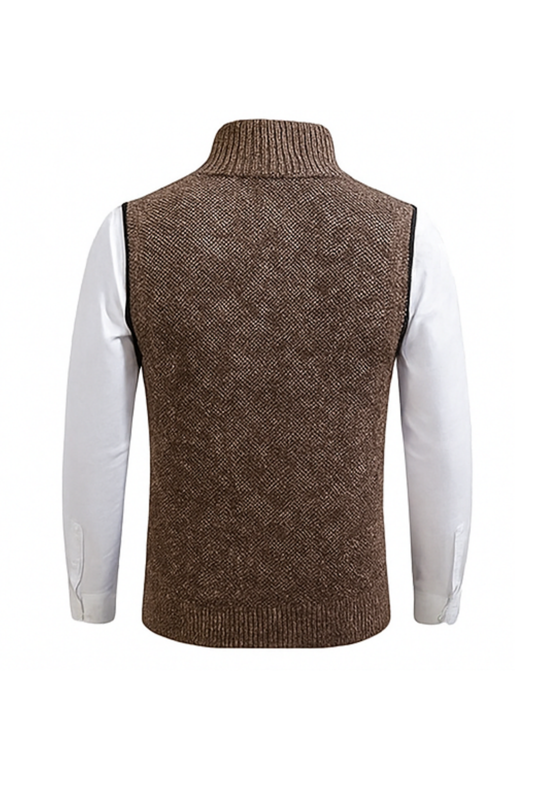 Gerald Strickweste mit Reißverschluss - Braun