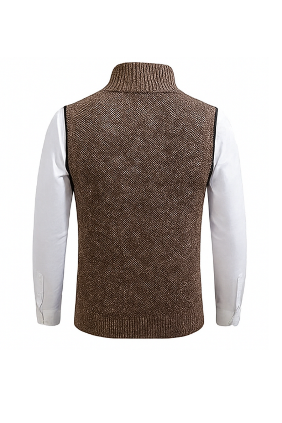 Gerald Zip Cardigan Vest Brown