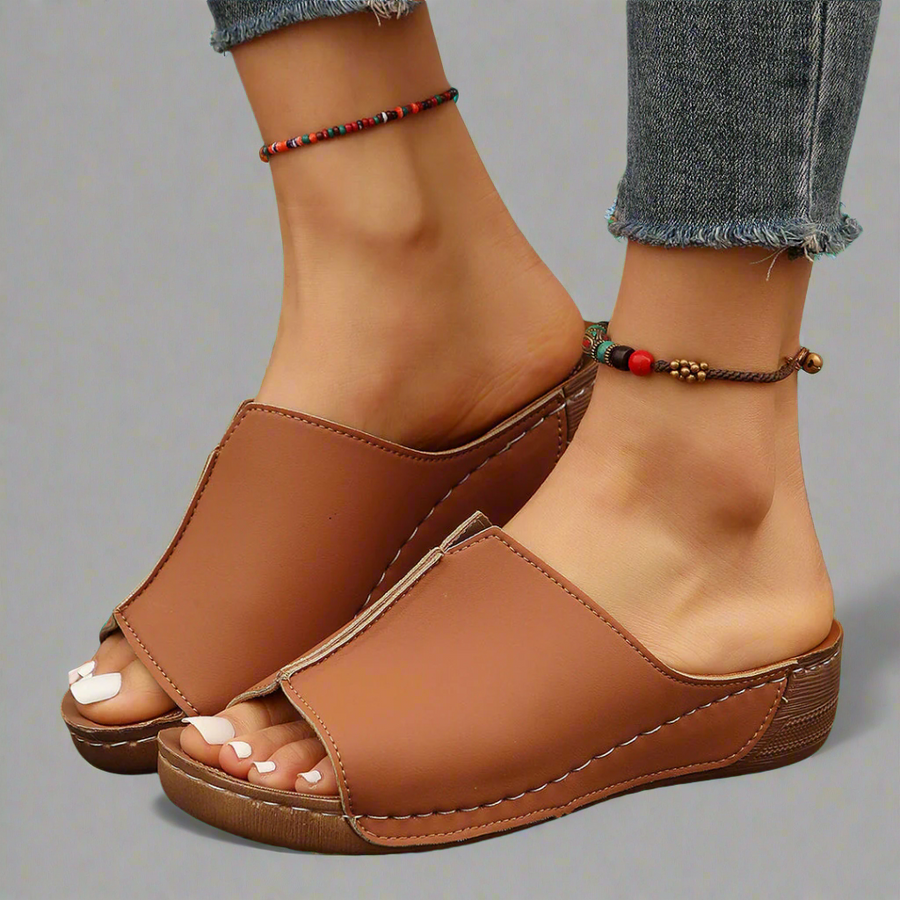 Miri Premium Wedge Open-Toe Adjustable-Strap Sandals