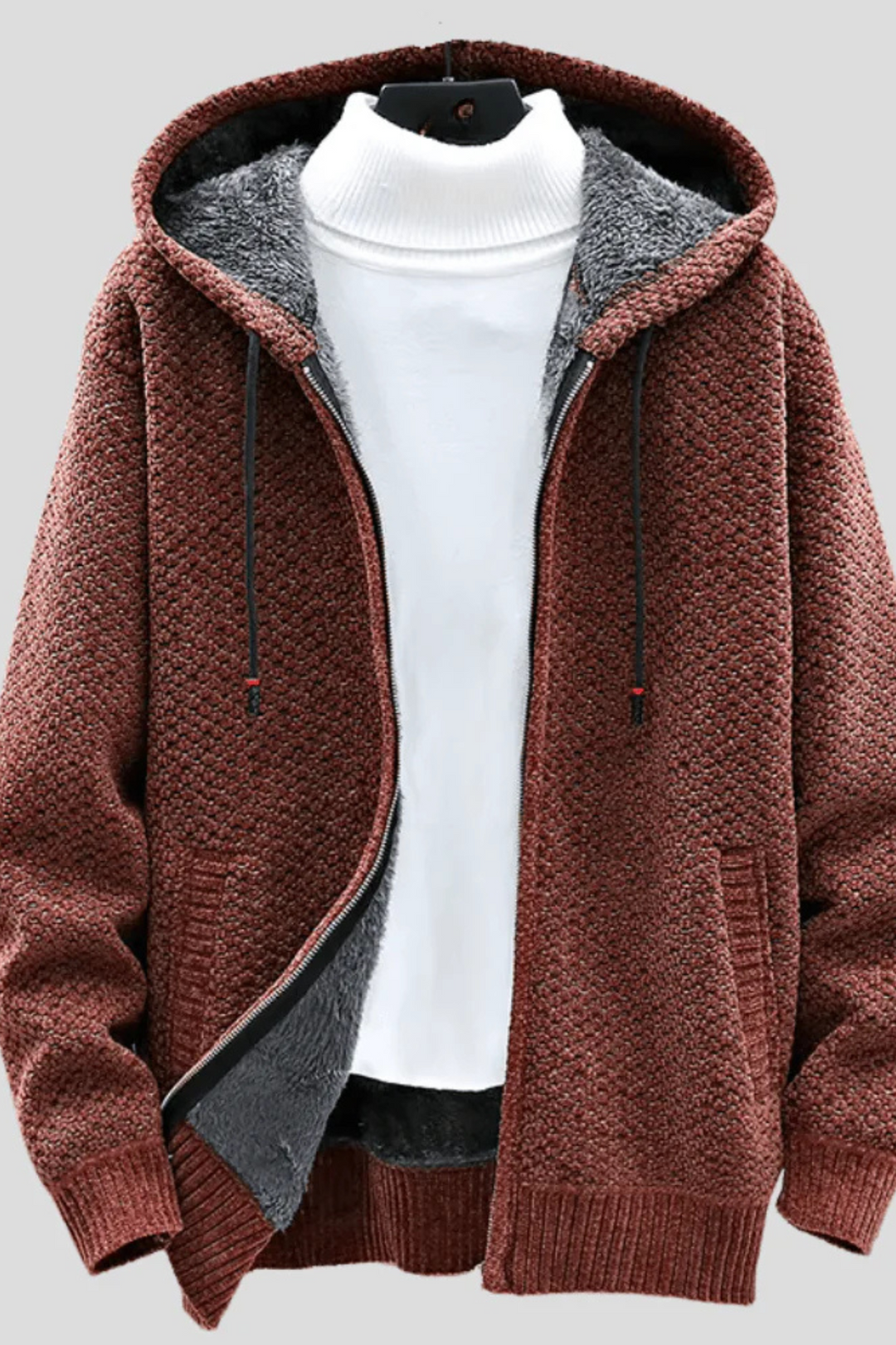 Henry Strick-Hoodie - Braun