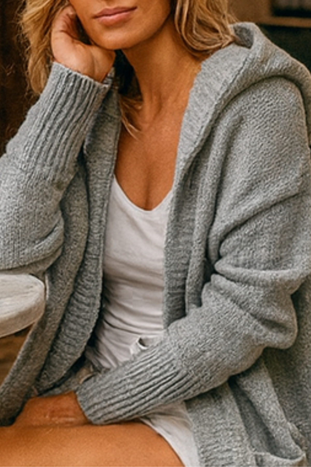 Darienne Komfortabler Cardigan - Grau