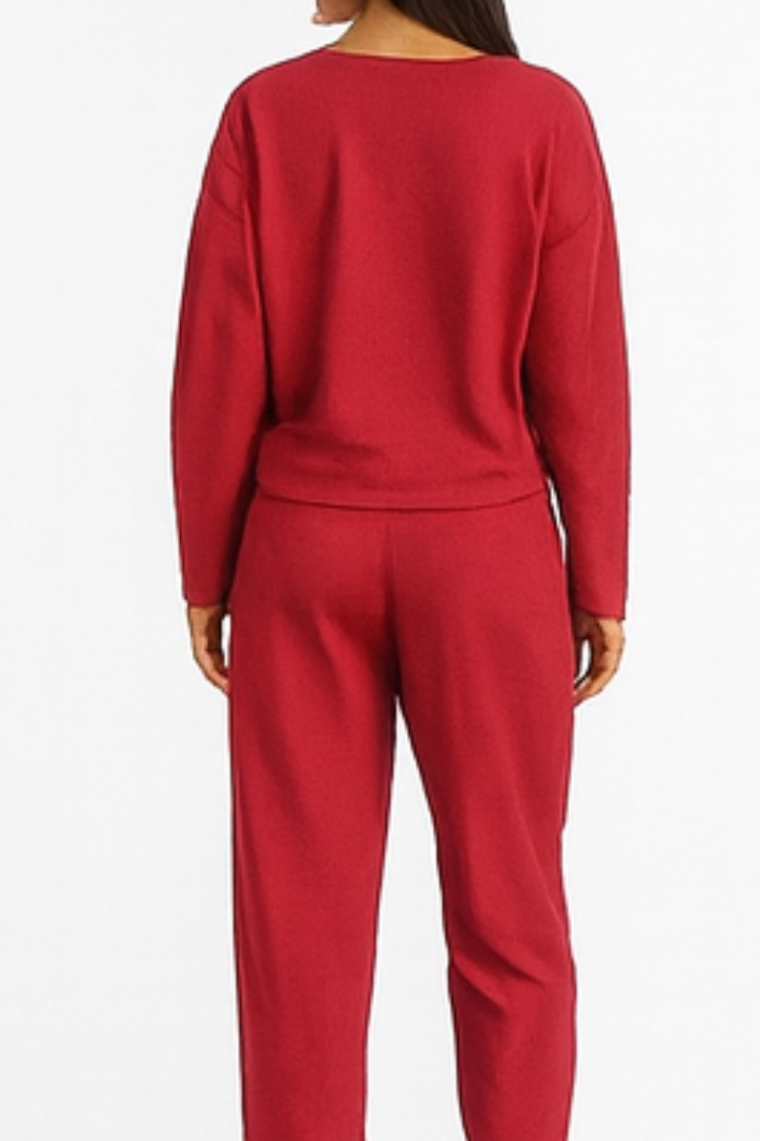 Alie Zweiteiler mit Rundhals & Langarm - Rot