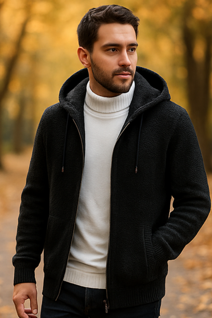 Henry Strick-Hoodie - Schwarz