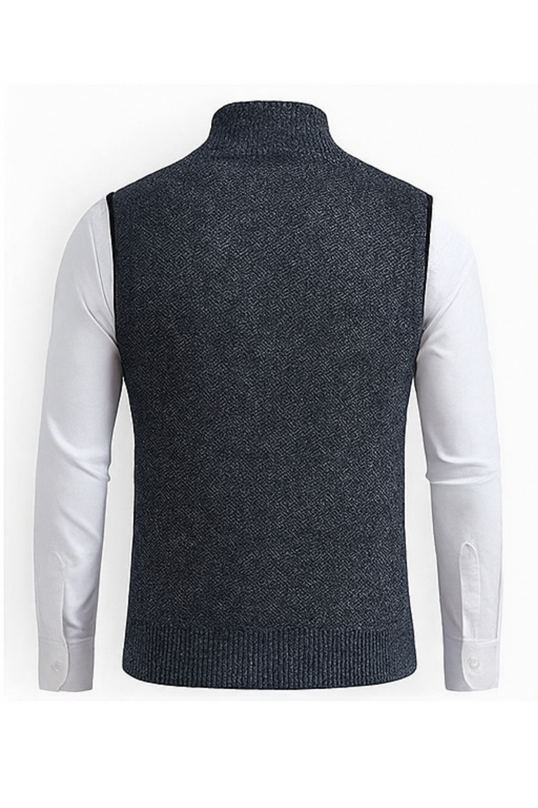 Gerald Strickweste mit Reißverschluss - Blau