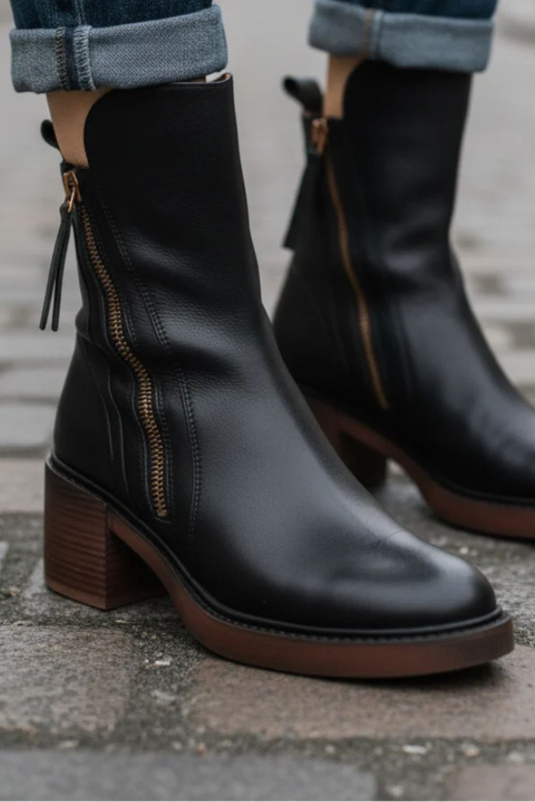 Val | Elegante Schwarze Lederstiefel