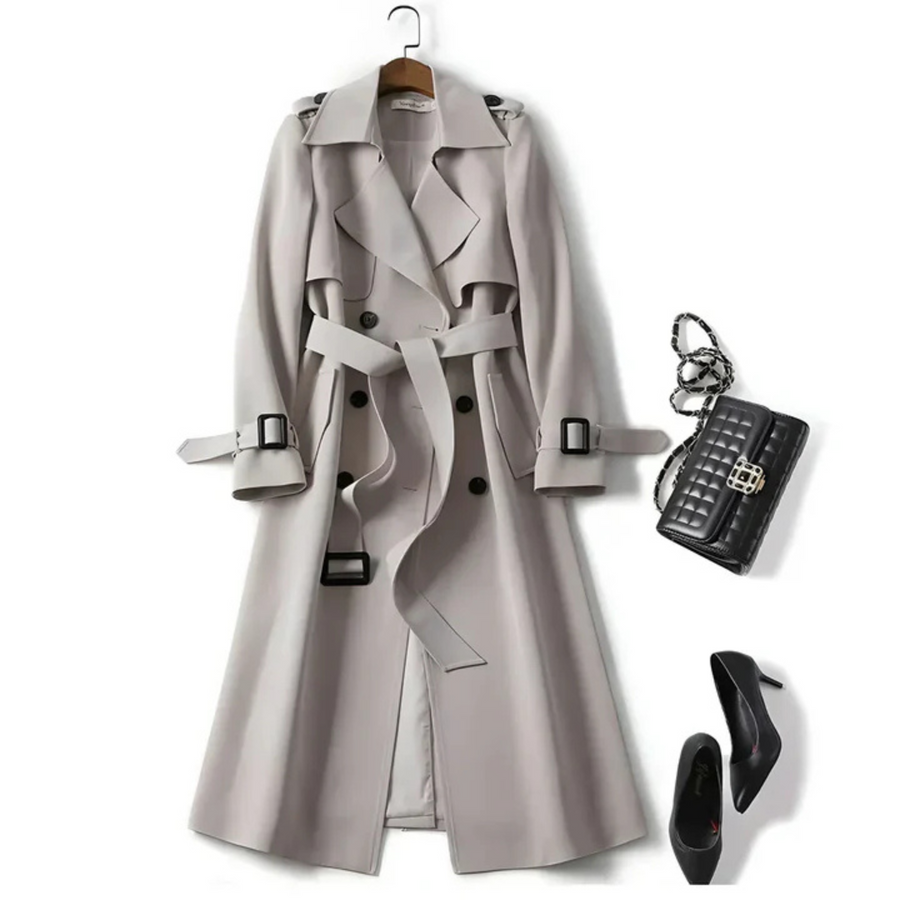 Allegra Tailored Trench Coat | Gray