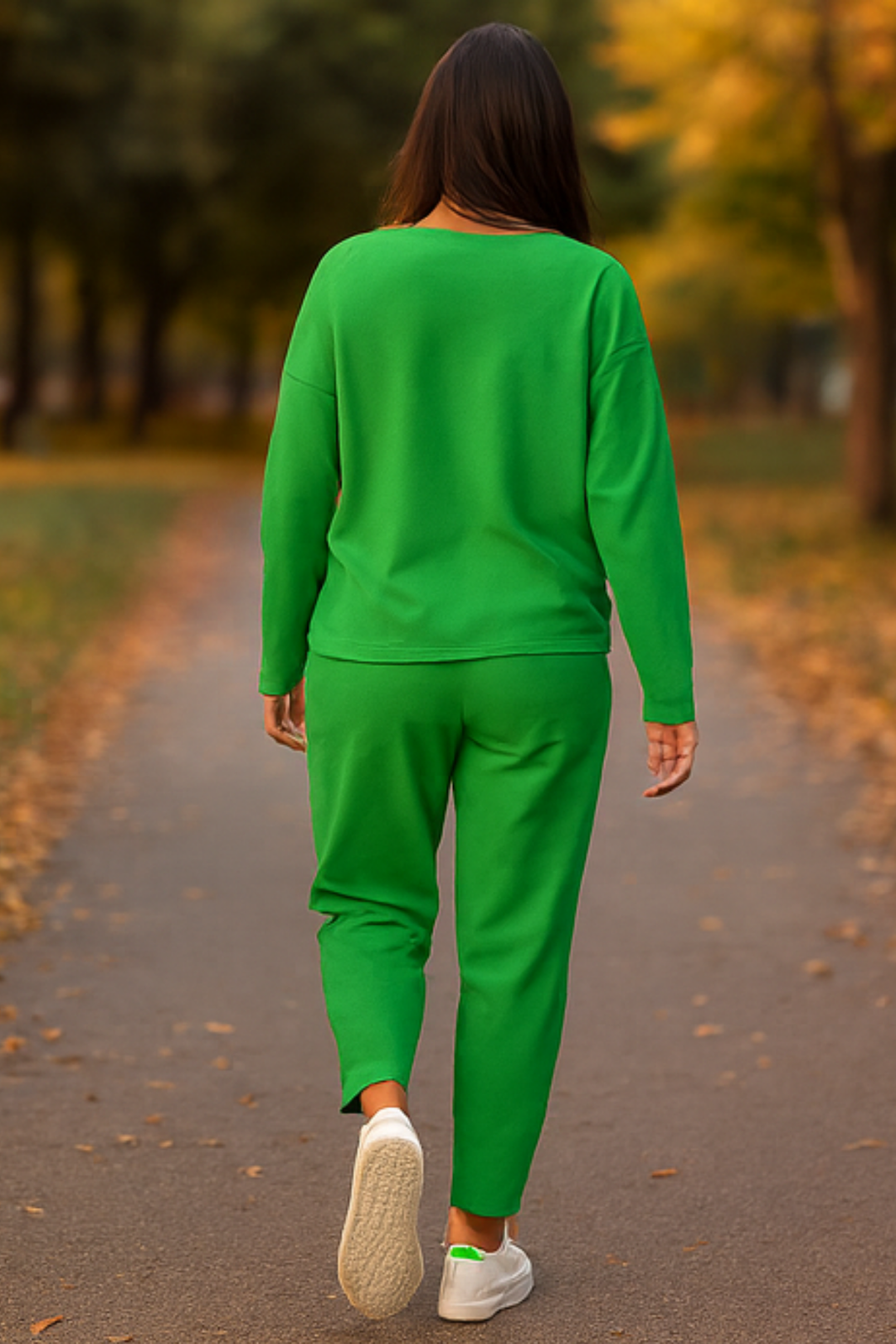 Alie Zweiteiler mit Rundhals & Langarm - Grün