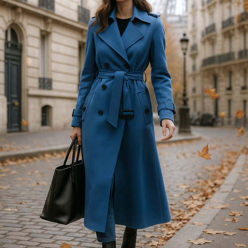 Allegra Eleganter Trenchcoat für zeitlose Auftritte - Blau