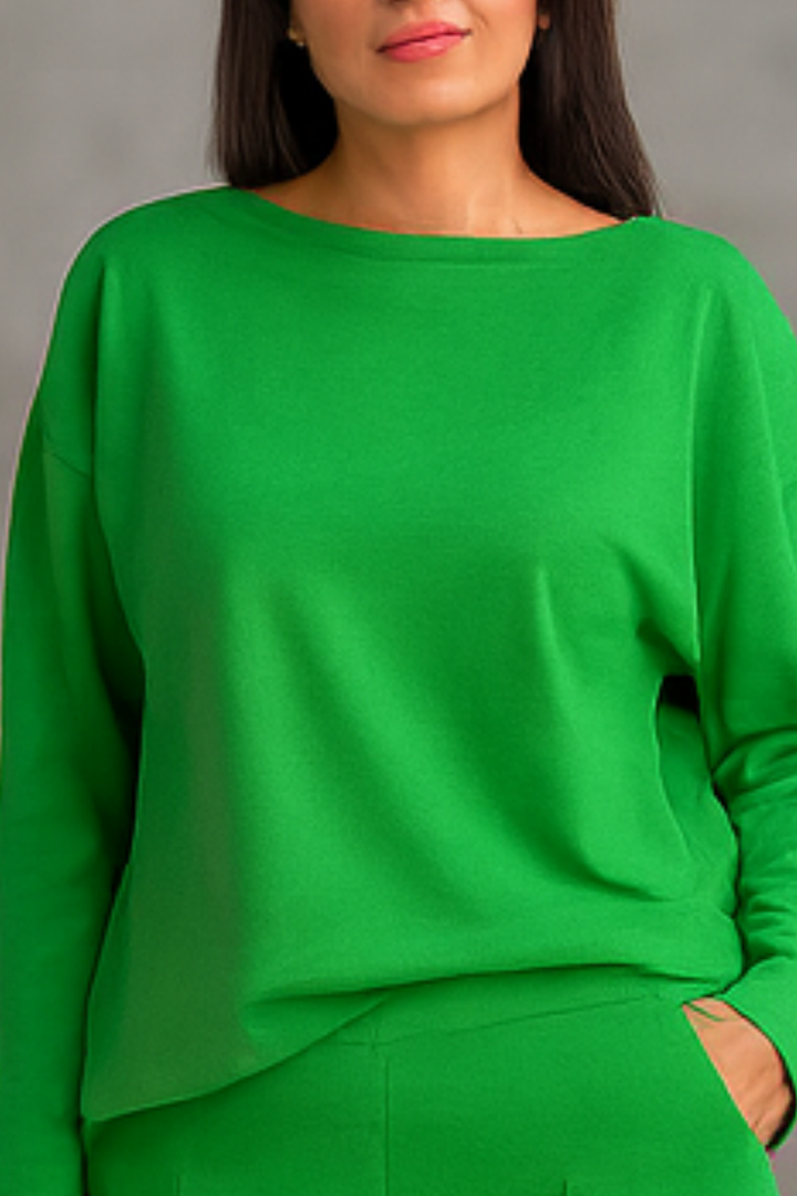 Alie Zweiteiler mit Rundhals & Langarm - Grün