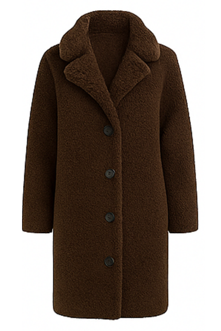 Jess Teddy Mantel - Dunkelbraun